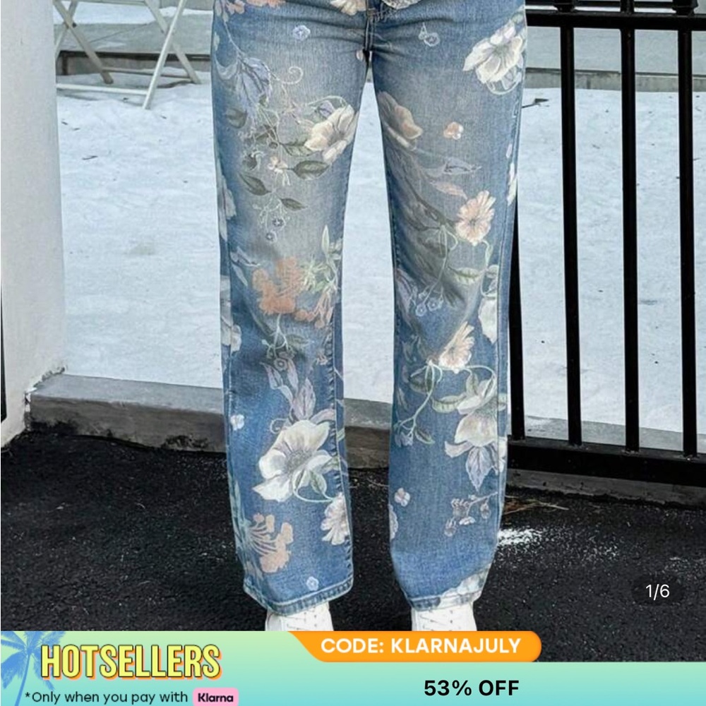 Floral Blue Women's Jeans